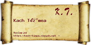 Kach Tímea névjegykártya